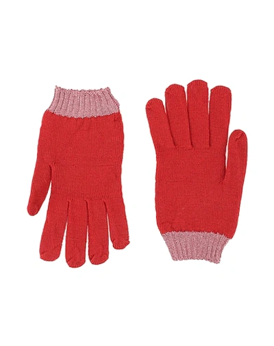 Shop Missoni Gloves In Brick Red