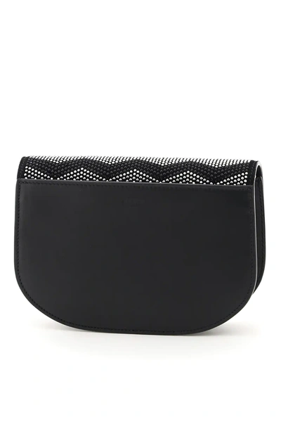 Shop Bally Clayn Mini Shoulder Bag With Rhinestones In Black