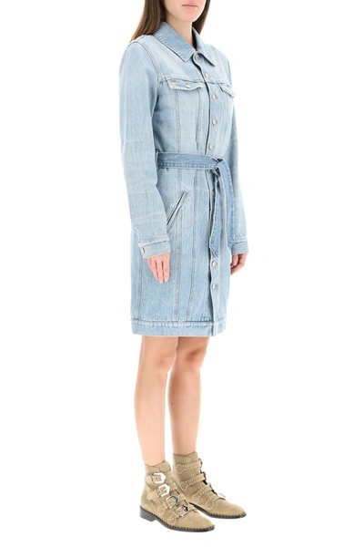 Shop Givenchy Denim Mini Dress In Blue
