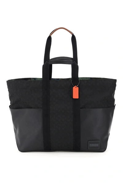 Shop Coach Pacer Reversible Signature Tote Bag In Black