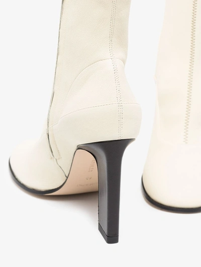 Shop Wandler Neutrals Neutral Lesly 100 Leather Ankle Boots