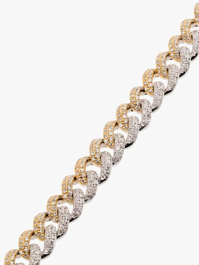 Shop Shay 18k Yellow And White Gold Medium Link Diamond Bracelet In Silver