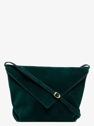 Shop Khaite X Browns 50 Green Envelope Suede Cross Body Bag