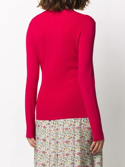 Shop Diane Von Furstenberg Fine-knit Roll-neck Jumper In Pink