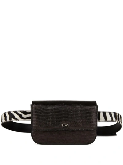 Shop Giuseppe Zanotti Lizard-effect Belt Bag In Black