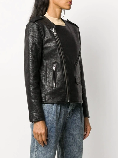 Shop Rebecca Minkoff Katrina Off-centre Zipped Jacket In Black