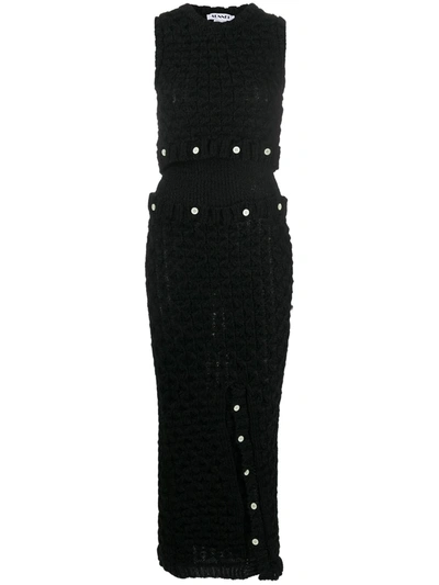 Shop Sunnei Button-up Maxi Dress In Black