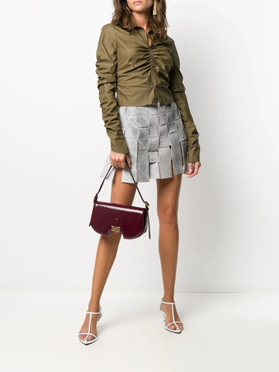 Shop Maisie Wilen Snakeskin Effect Woven Mini Skirt In Grey