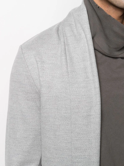 Shop Attachment Shawl Lapel Open-front Cardigan In Grey