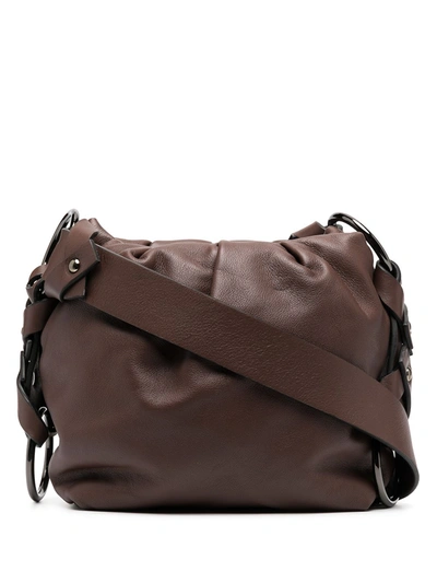Shop Dorothee Schumacher Ruched Pouch Shoulder Bag In Brown