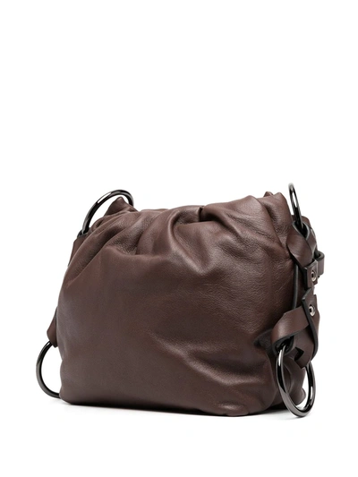 Shop Dorothee Schumacher Ruched Pouch Shoulder Bag In Brown