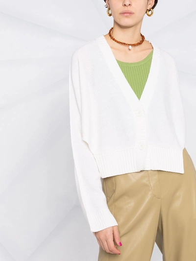 Dorothee Schumacher V-neck Open-side Cardigan In White