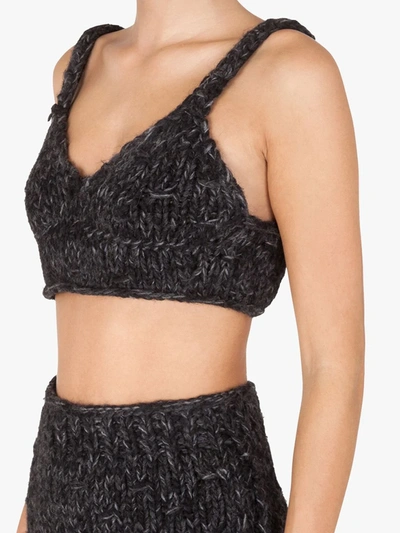 Shop Dolce & Gabbana Knitted-construction Crop Top In Grey