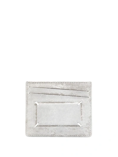 Shop Maison Margiela Calf Suede Cardholder In Grey