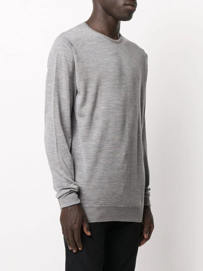 Shop John Smedley Marcus Crew Neck Jumper In Grey