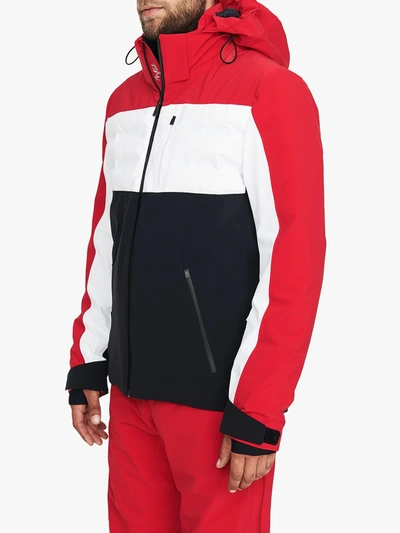 Aztech Mountain 'ajax' Multi Panel Waterproof Hood Jacket In Red