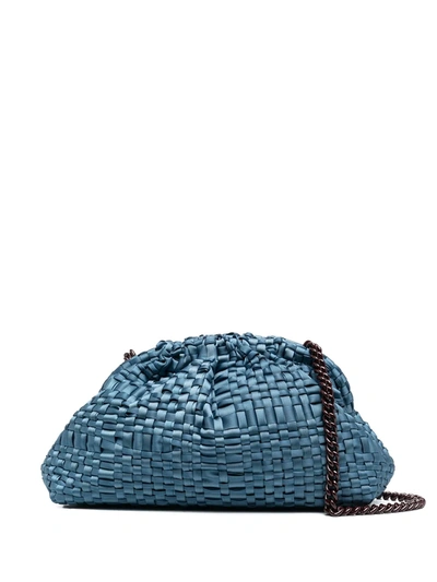 Shop Maria La Rosa Game Woven Shoulder Bag In Blue