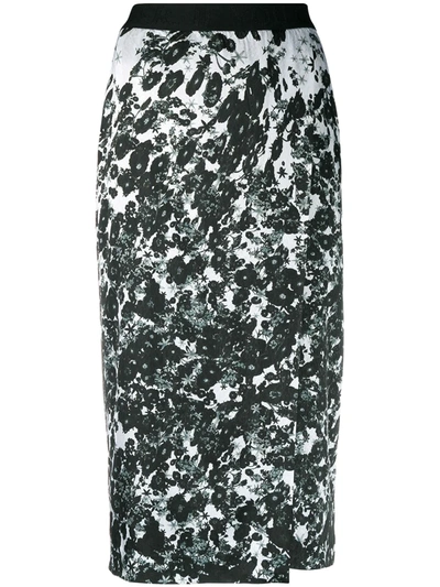 Shop Dorothee Schumacher Floral Print Pencil Skirt In Black