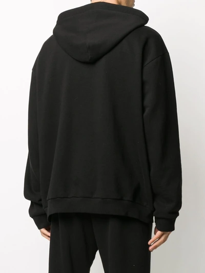 Shop Duoltd Graphic Print Drawstring Hoodie In Black