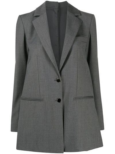 Shop L'autre Chose Rear-button Blazer In Grey