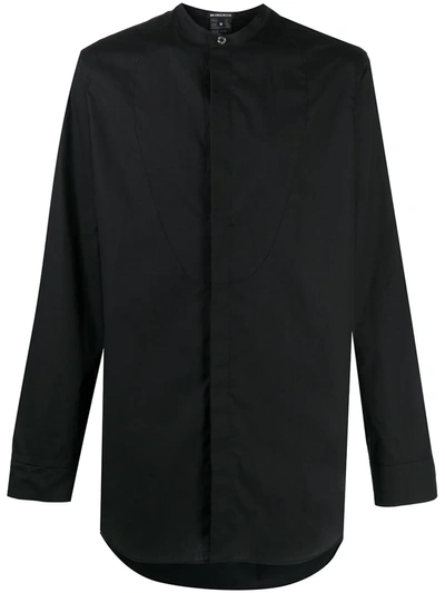 Shop Ann Demeulemeester Long Shirt With Mandarin Collar In Black