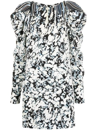 Shop Dorothee Schumacher Floral-print Shift Mini Dress In Black