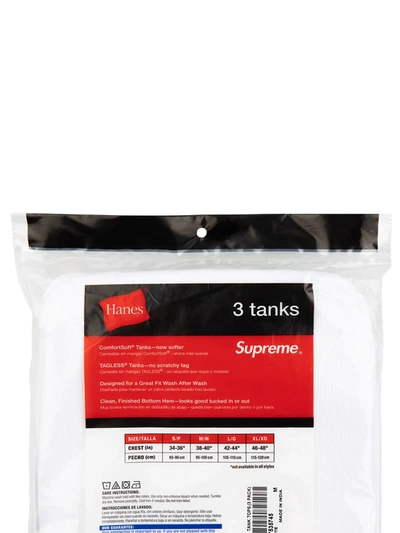 Shop Supreme Hanes Three-pack Tank Tops In White