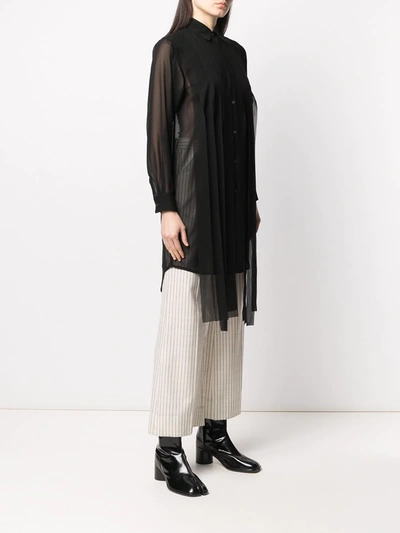 Shop Comme Des Garçons Comme Des Garçons Fringed Long-line Shirt In Black