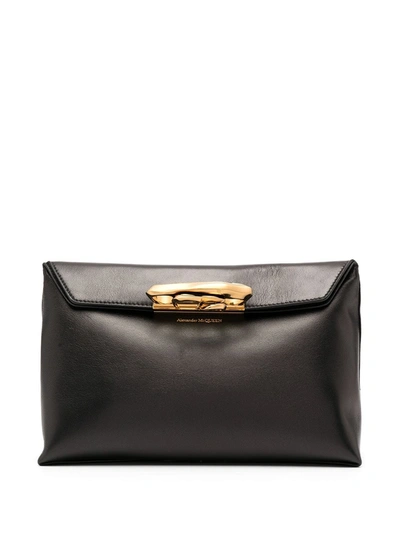 Shop Alexander Mcqueen Story Knuckleduster Clutch Bag In Black