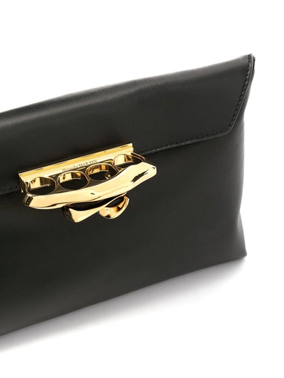 Shop Alexander Mcqueen Story Knuckleduster Clutch Bag In Black