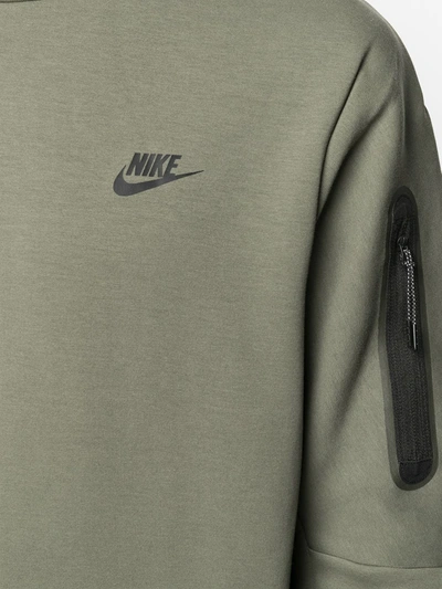 Shop Nike Sweatshirt With Zip Pocket At Sleeve In Green