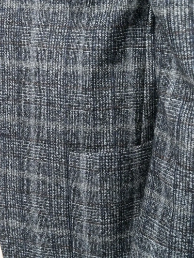 Shop Z Zegna Knitted Check Patterned Blazer In Blue