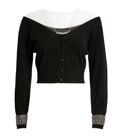 Shop Alexander Wang Crystal-cuff Cropped Cardigan