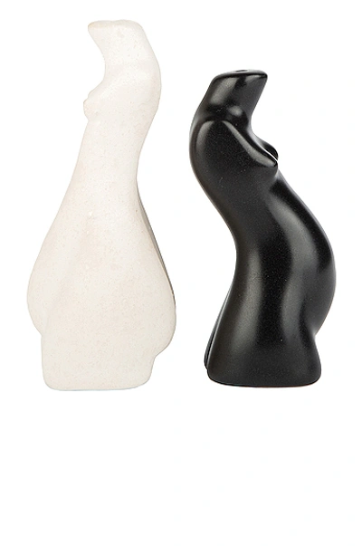 Shop Anissa Kermiche Body Salt And Pepper Shakers Pair In Black & White