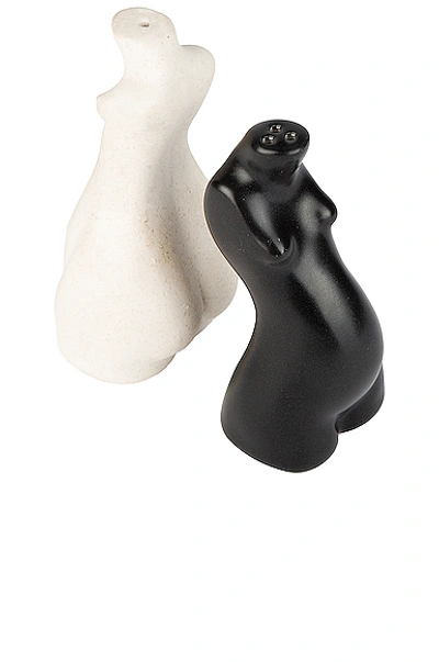 Shop Anissa Kermiche Body Salt And Pepper Shakers Pair In Black & White