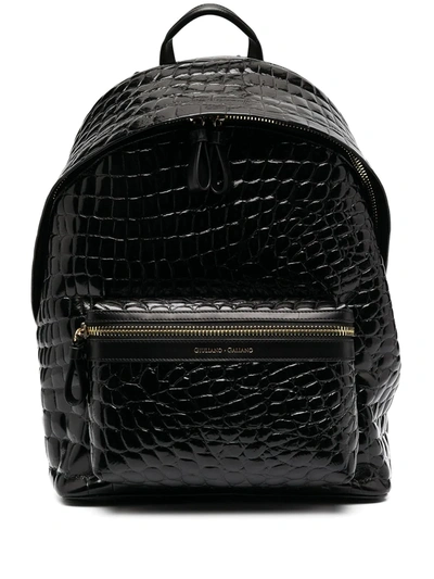 Falcon Backpack  Crocodile-Effect Embossed Leather – Giuliano Galiano