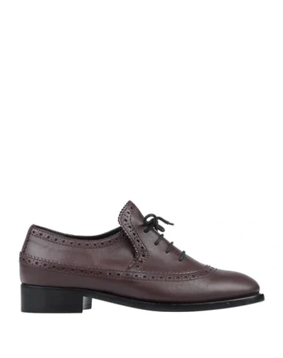 Shop Balenciaga Lace-up Shoes In Deep Purple