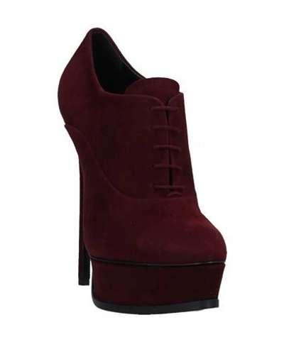 Shop Casadei Lace-up Shoes In Maroon