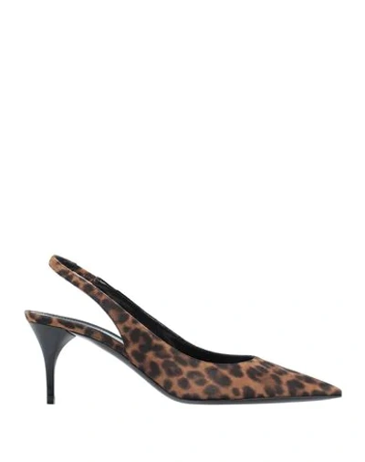 Shop Saint Laurent Pumps In Camel