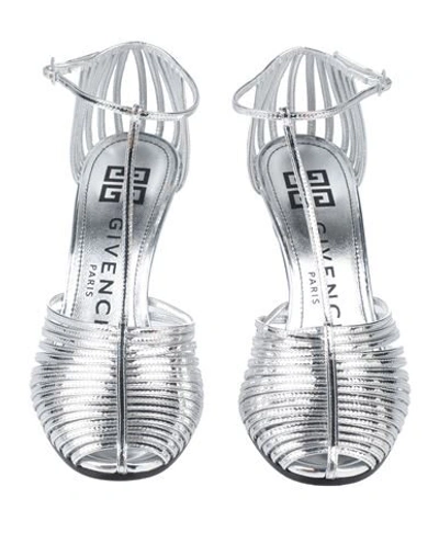 Givenchy Cage T-bar Sandals In Silver
