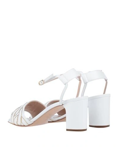 Shop Casadei Woman Sandals White Size 6.5 Soft Leather