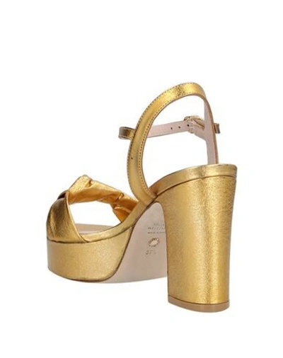 Shop Stuart Weitzman Woman Sandals Gold Size 6 Soft Leather