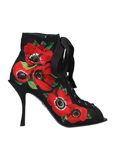 Shop Dolce & Gabbana Woman Ankle Boots Black Size 7 Textile Fibers