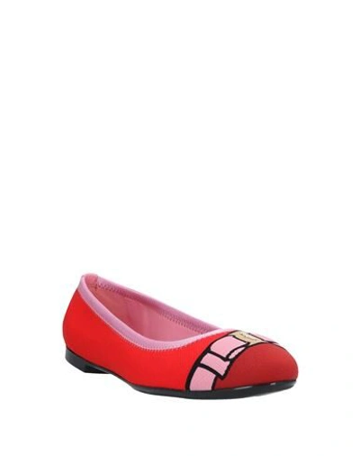 Shop Ferragamo Woman Ballet Flats Red Size 6 Textile Fibers, Calfskin