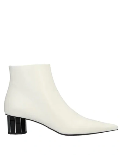 Shop Proenza Schouler Woman Ankle Boots Ivory Size 8 Soft Leather