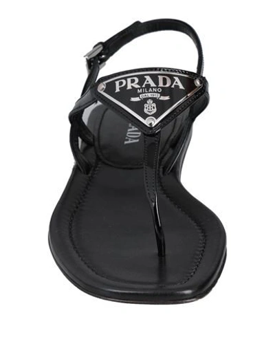 Shop Prada Flip Flops In Black