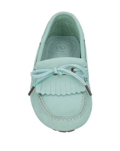 Shop Aigle Loafers In Light Green