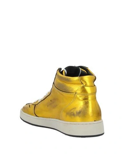 Shop Philippe Model Woman Sneakers Gold Size 7 Soft Leather, Textile Fibers