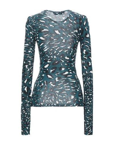 Shop Alexandre Vauthier Woman T-shirt Deep Jade Size S Viscose, Elastane, Glass In Green