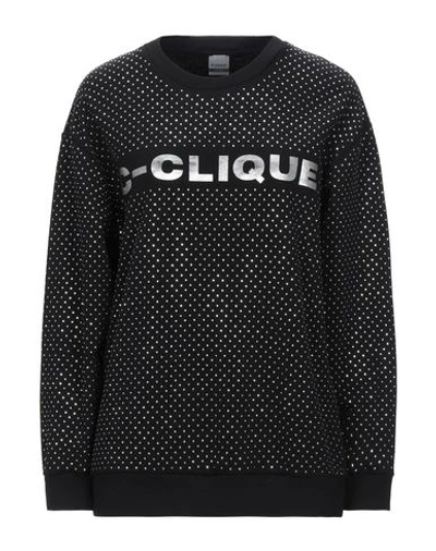 Shop C-clique Woman Sweatshirt Black Size S Cotton, Elastane, Metal